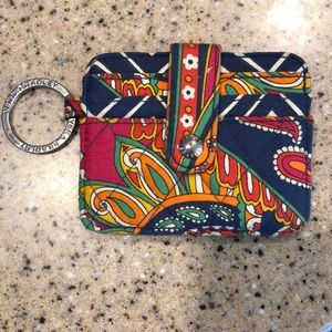 Vera Bradley Keychain Clip ID Wallet.